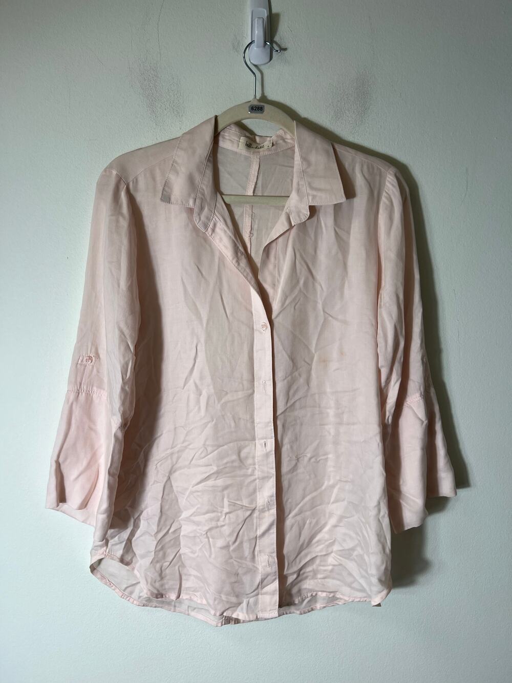Bella Dahl Pink Long Sleeve Button Down Sz S